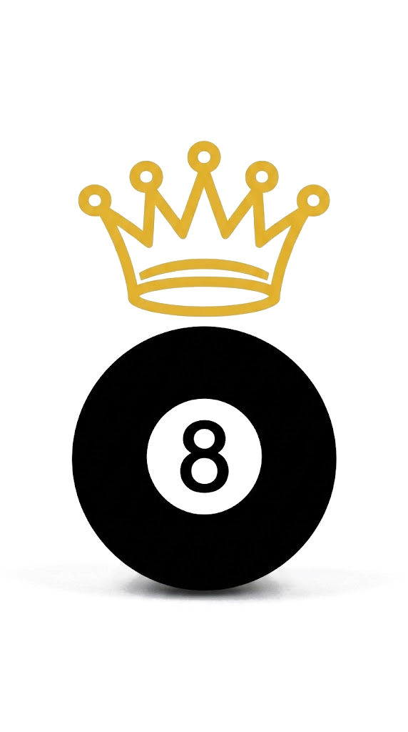 Crowned eight ball, tournament champion icon
